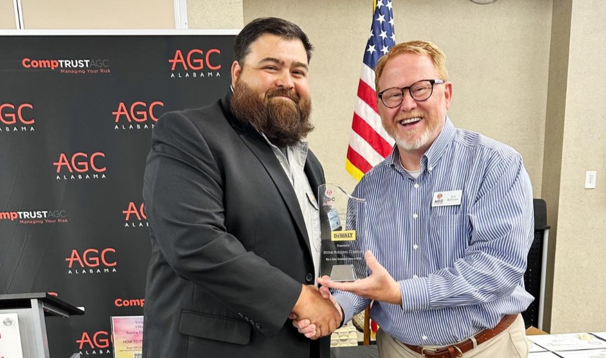 Stone building co. recognized for Zero lost-time incidents